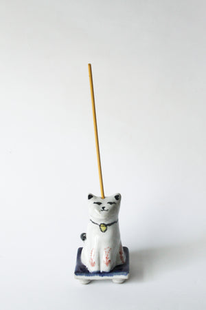 Cat with Bell Incense Holder