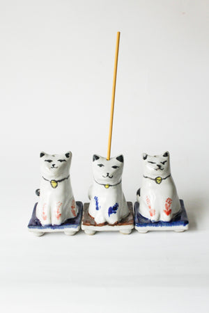 Cat with Bell Incense Holder