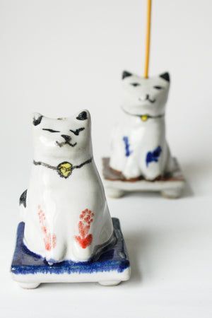 Cat with Bell Incense Holder