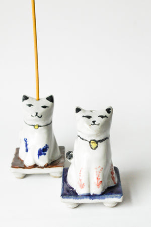 Cat with Bell Incense Holder