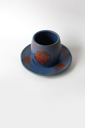 Matte Indigo Cup & Saucer